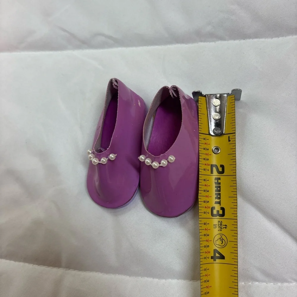 Purple 18” Doll Shoes with Pearl accents